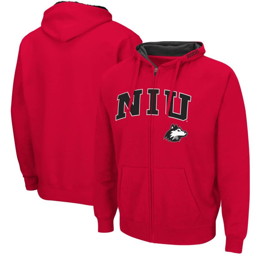 NCAA Northern Illinois Huskies Arch & Logo 3.0 Full-Zip Hoodie
