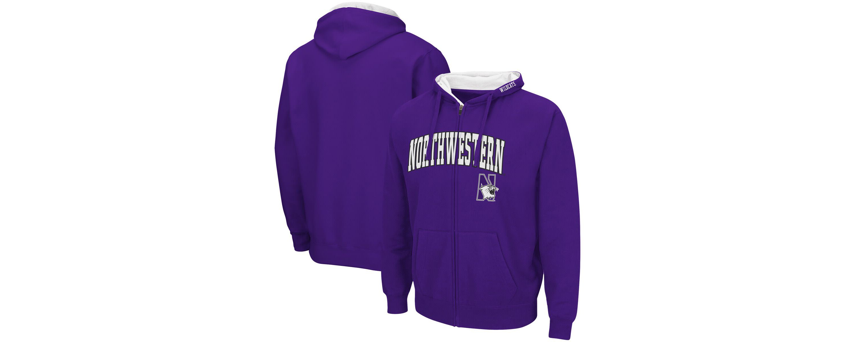 NCAA Northwestern Wildcats Arch & Logo 3.0 Full-Zip Hoodie