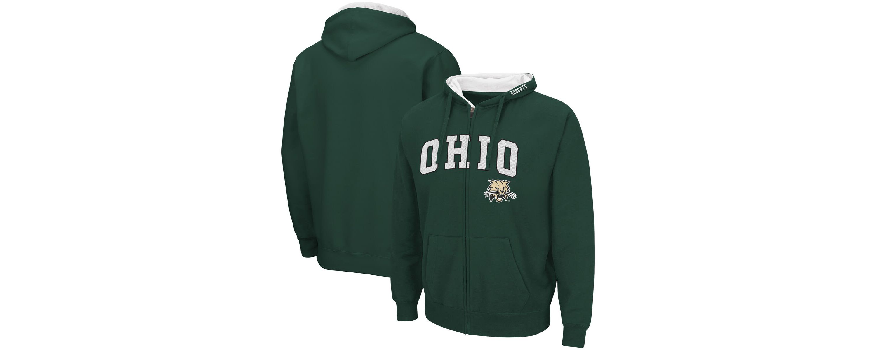 NCAA Ohio Bobcats Arch & Logo 3.0 Full-Zip Hoodie
