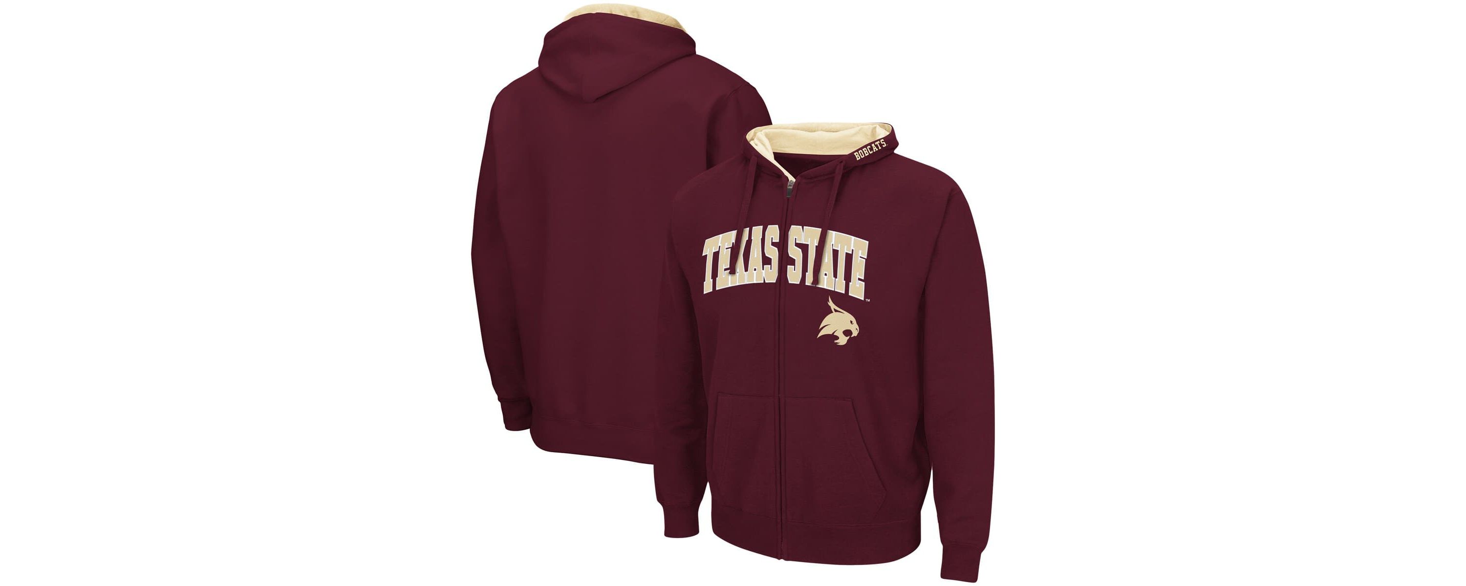 NCAA Texas State Bobcats Arch & Logo 3.0 Full-Zip Hoodie