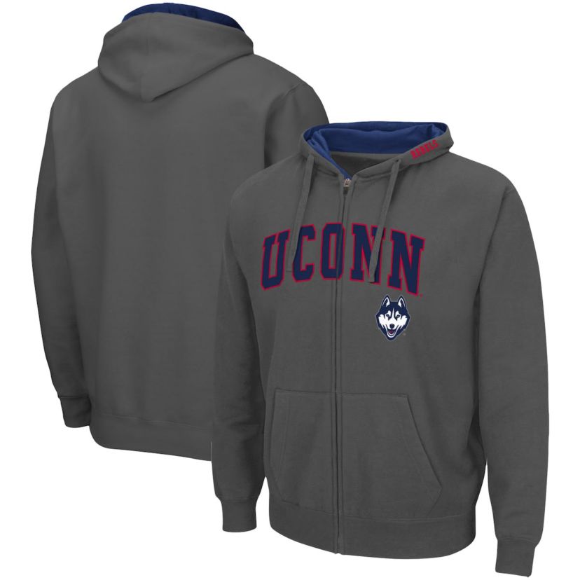 Connecticut Huskies NCAA UConn Huskies Arch & Logo 3.0 Full-Zip Hoodie
