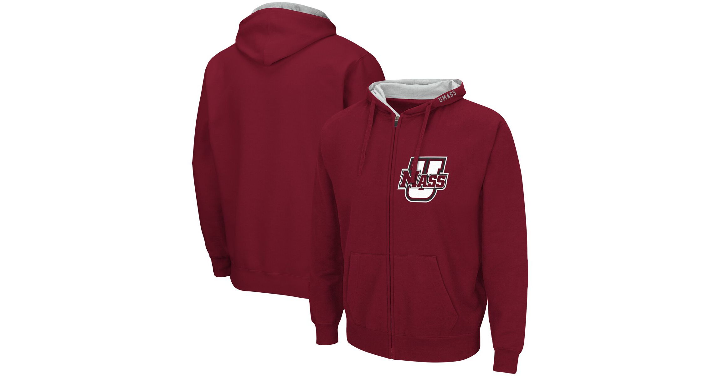 NCAA UMass Minutemen Arch & Logo 3.0 Full-Zip Hoodie
