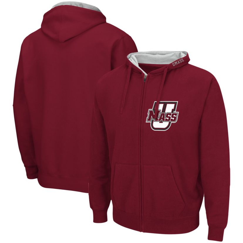 NCAA UMass Minutemen Arch & Logo 3.0 Full-Zip Hoodie