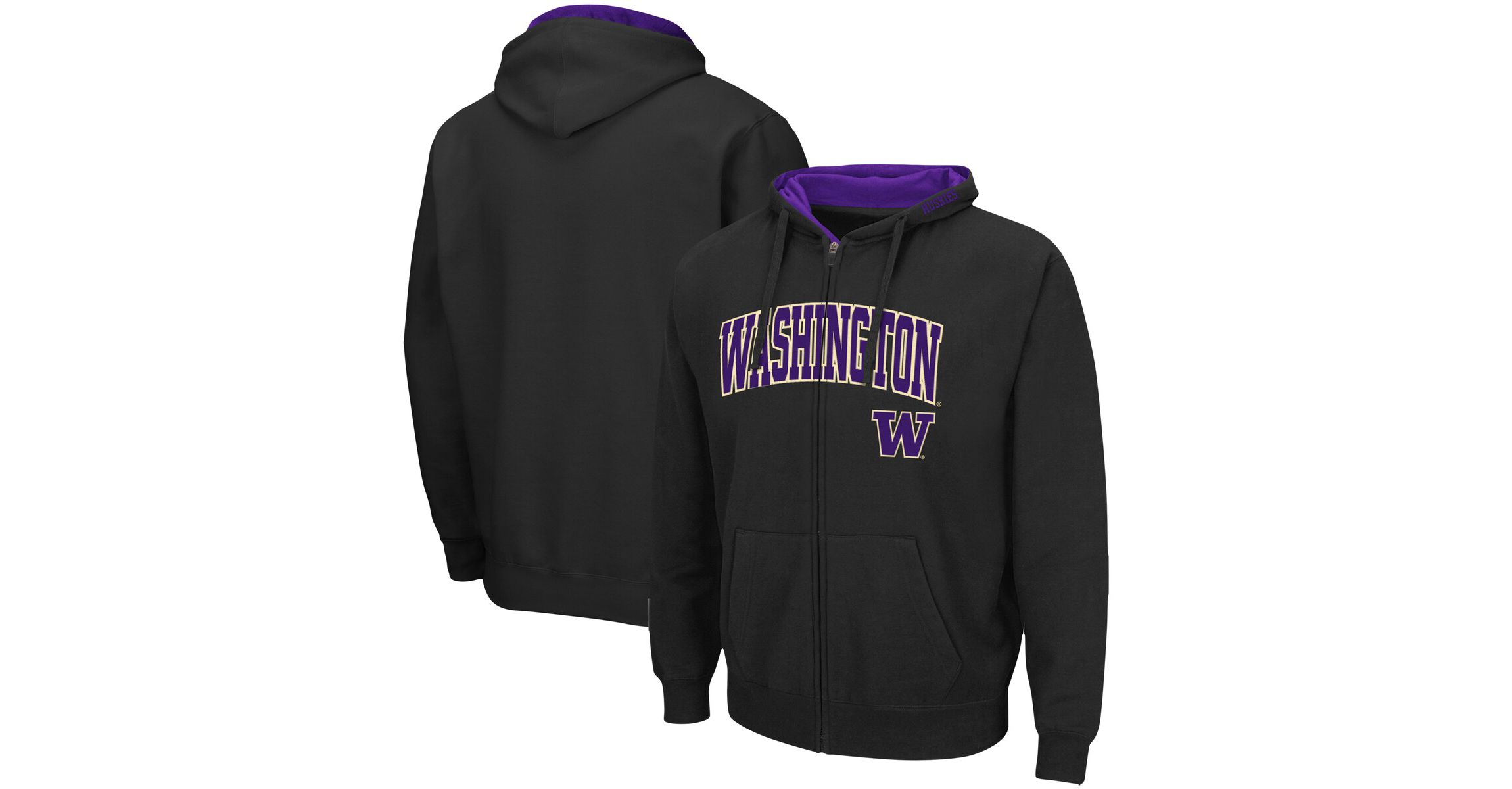 NCAA Washington Huskies Arch & Logo 3.0 Full-Zip Hoodie