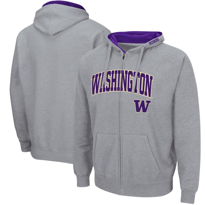 NCAA ed Washington Huskies Arch & Logo 3.0 Full-Zip Hoodie