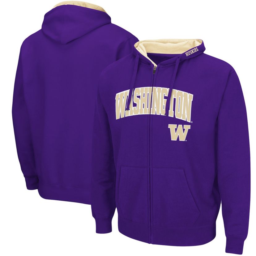 NCAA Washington Huskies Arch & Logo 3.0 Full-Zip Hoodie