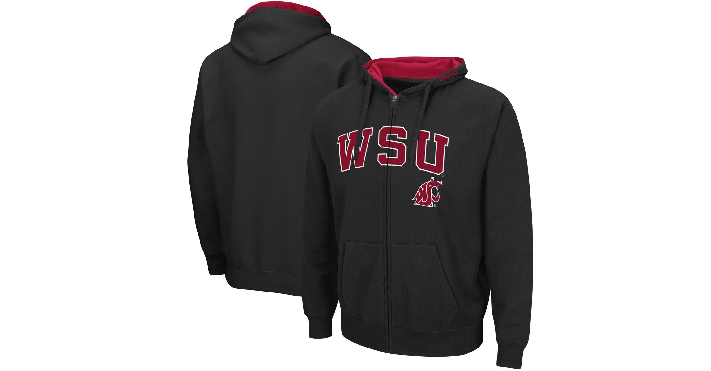 NCAA Washington State Cougars Arch & Logo 3.0 Full-Zip Hoodie