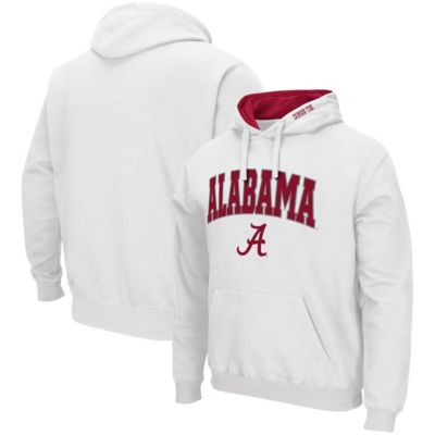 Colosseum Men's Alabama Crimson Tide NCAA Alabama Tide Arch & Logo 3.0 Pullover Hoodie, White, Large