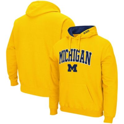 Colosseum Men's NCAA Michigan Wolverines Arch & Logo 3.0 Pullover Hoodie, 2XL