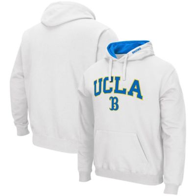 Colosseum Men's NCAA UCLA Bruins Arch & Logo 3.0 Pullover Hoodie, White, Large