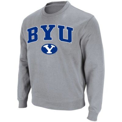 NCAA ed BYU Cougars Team Arch & Logo Tackle Twill Pullover Sweatshirt