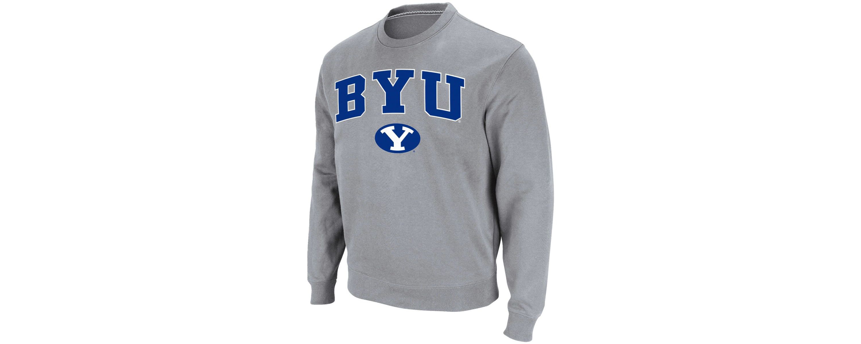NCAA ed BYU Cougars Team Arch & Logo Tackle Twill Pullover Sweatshirt
