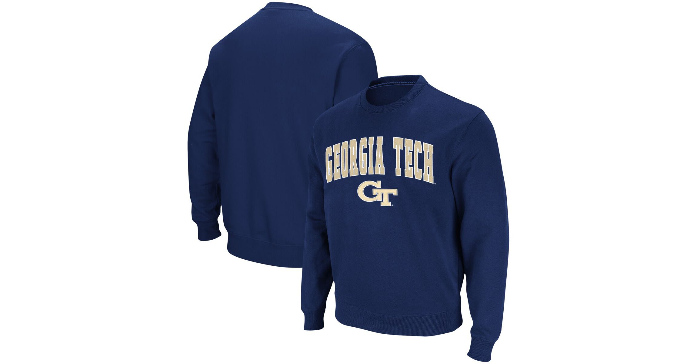 Georgia Tech Yellow Jackets NCAA Georgia Tech Jackets Team Arch & Logo Tackle Twill Pullover Sweatshirt
