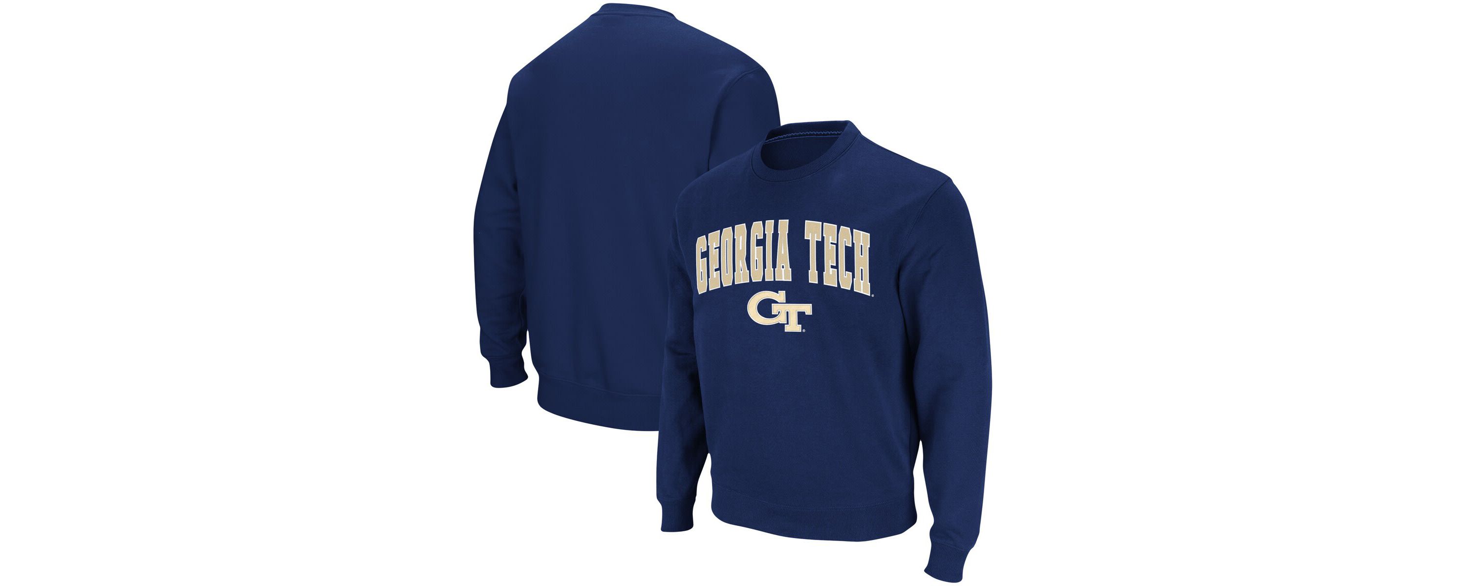 Georgia Tech Yellow Jackets NCAA Georgia Tech Jackets Team Arch & Logo Tackle Twill Pullover Sweatshirt
