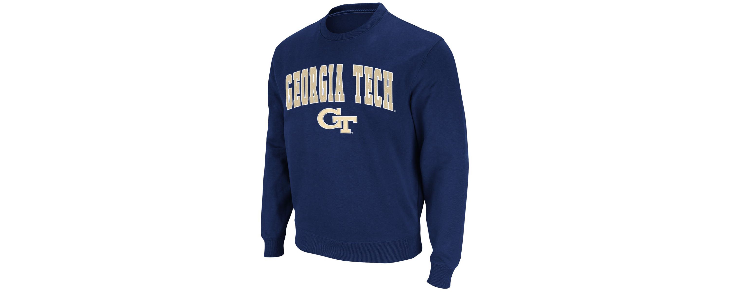 Georgia Tech Yellow Jackets NCAA Georgia Tech Jackets Team Arch & Logo Tackle Twill Pullover Sweatshirt
