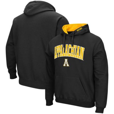 Colosseum Men's NCAA Appalachian State Mountaineers Arch and Logo Pullover Hoodie, Black, Small