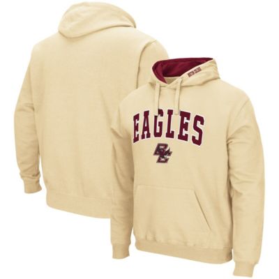 Colosseum Men's Boston College Eagles NCAA Boston NCAA Eagles Arch and Logo Pullover Hoodie, Gold, 3XL