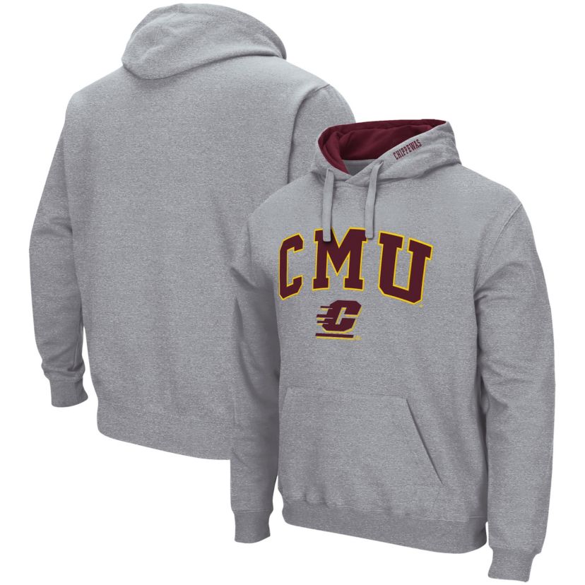 Central Michigan Chippewas NCAA ed Cent. Michigan Chippewas Arch and Logo Pullover Hoodie
