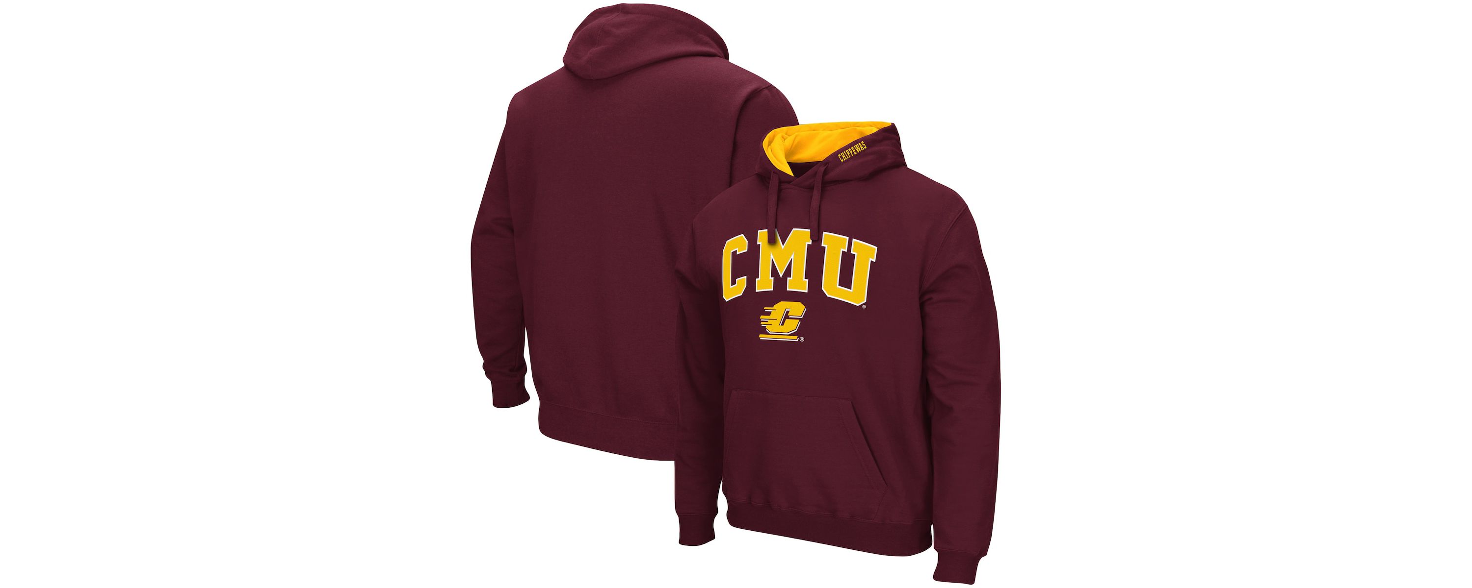 Central Michigan Chippewas NCAA Cent. Michigan Chippewas Arch and Logo Pullover Hoodie