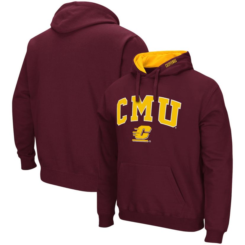 Central Michigan Chippewas NCAA Cent. Michigan Chippewas Arch and Logo Pullover Hoodie