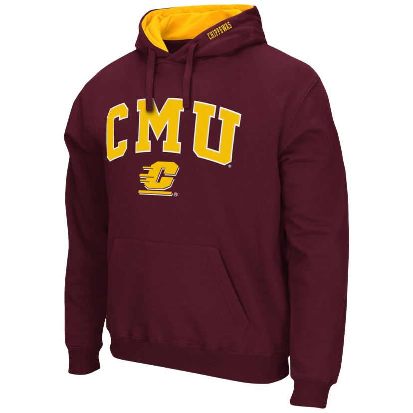 Central Michigan Chippewas NCAA Cent. Michigan Chippewas Arch and Logo Pullover Hoodie