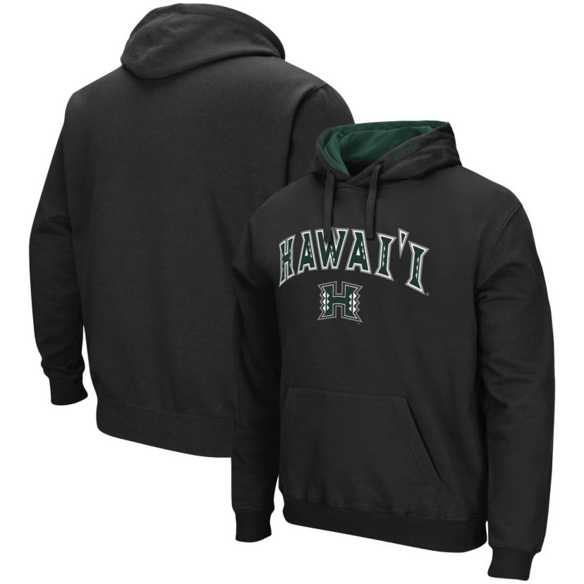 Hawaii Rainbow Warriors NCAA Hawaii Warriors Arch and Logo Pullover Hoodie