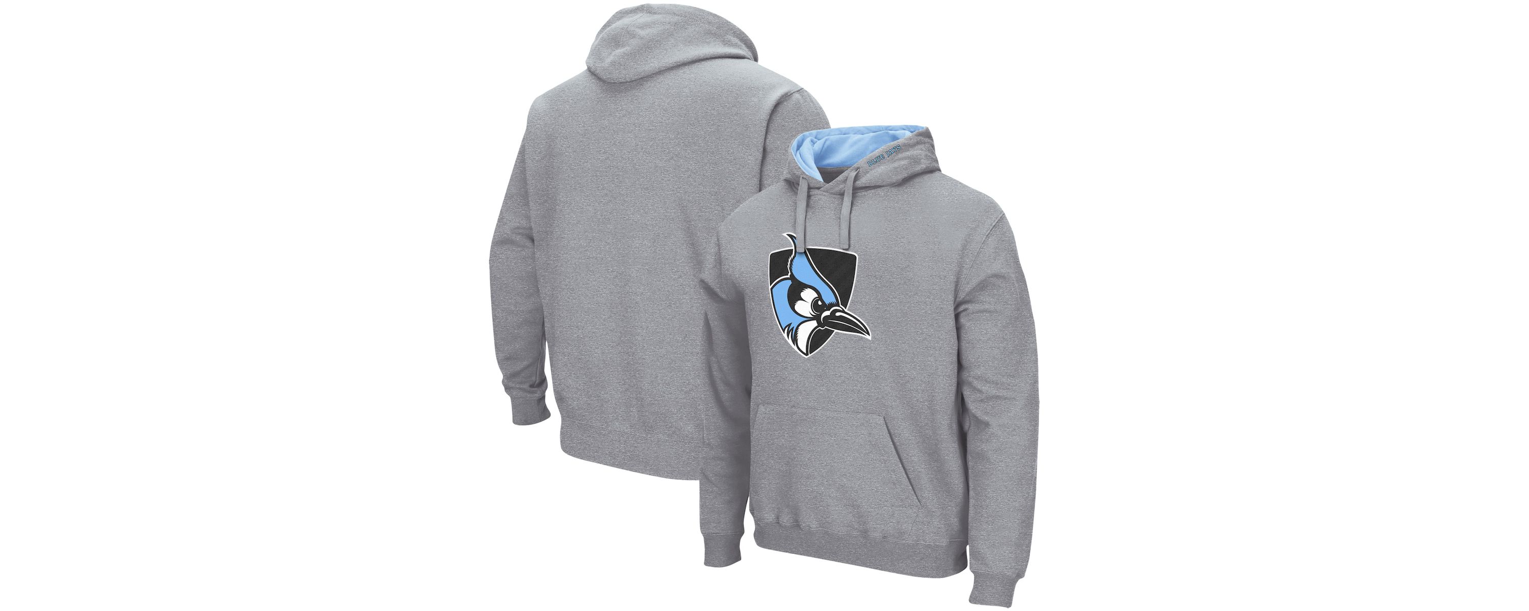 Johns Hopkins Blue Jays NCAA ed Johns Hopkins Jays Arch and Logo Pullover Hoodie