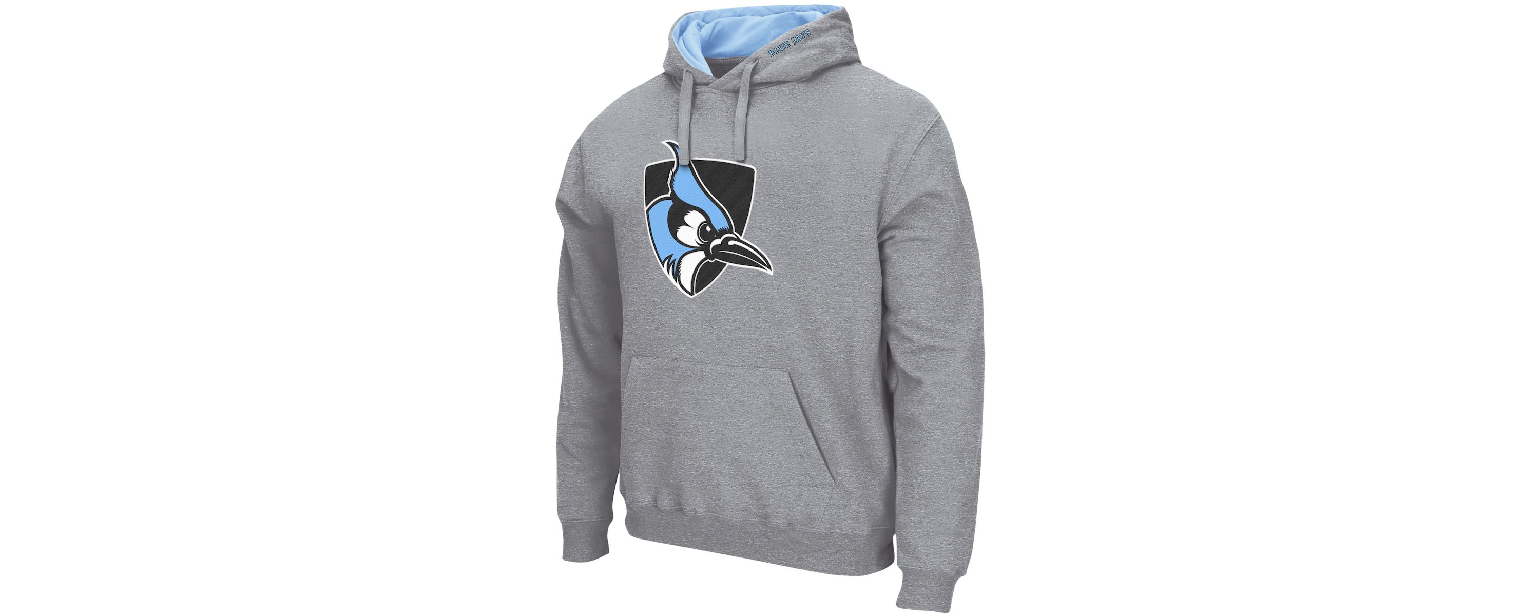 Johns Hopkins Blue Jays NCAA ed Johns Hopkins Jays Arch and Logo Pullover Hoodie