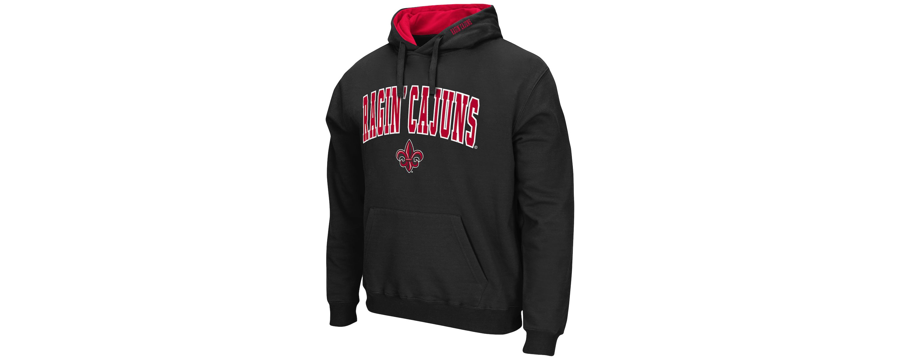 NCAA Louisiana Ragin Cajuns Arch and Logo Pullover Hoodie