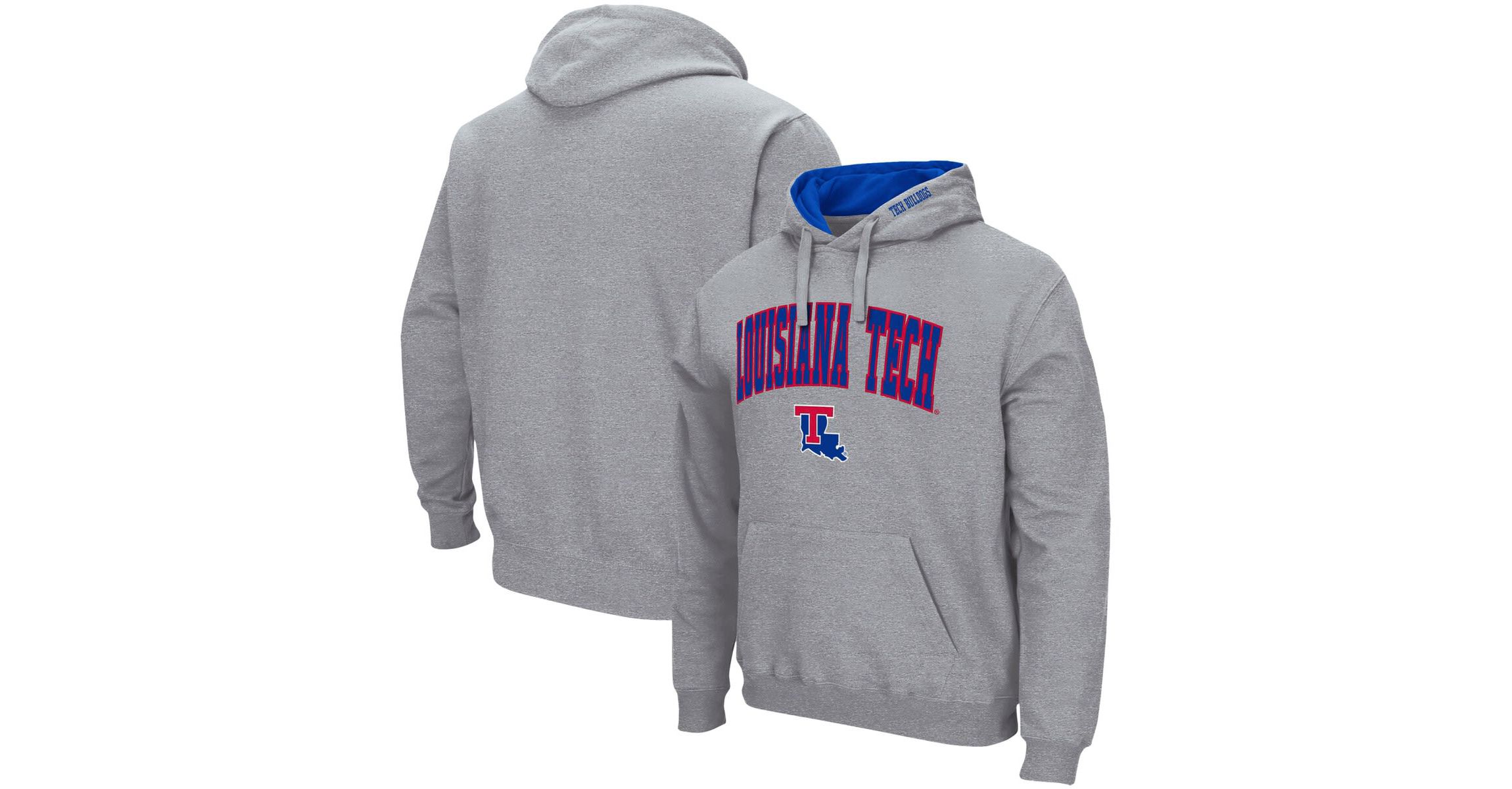 NCAA ed Louisiana Tech Bulldogs Arch and Logo Pullover Hoodie