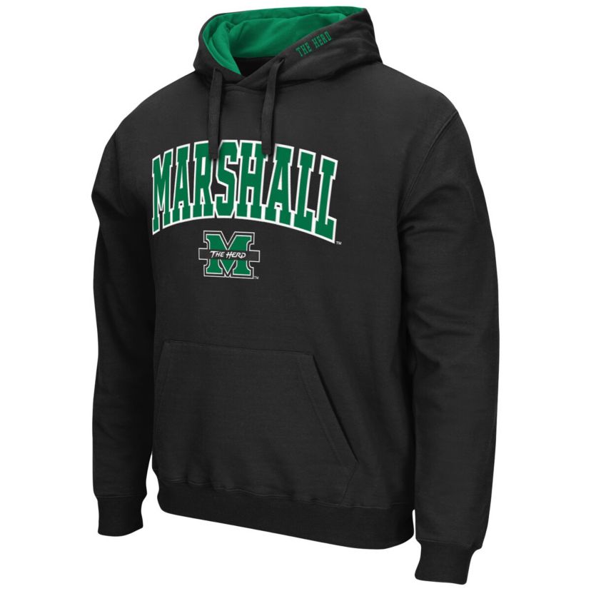 NCAA Marshall Thundering Herd Arch and Logo Pullover Hoodie