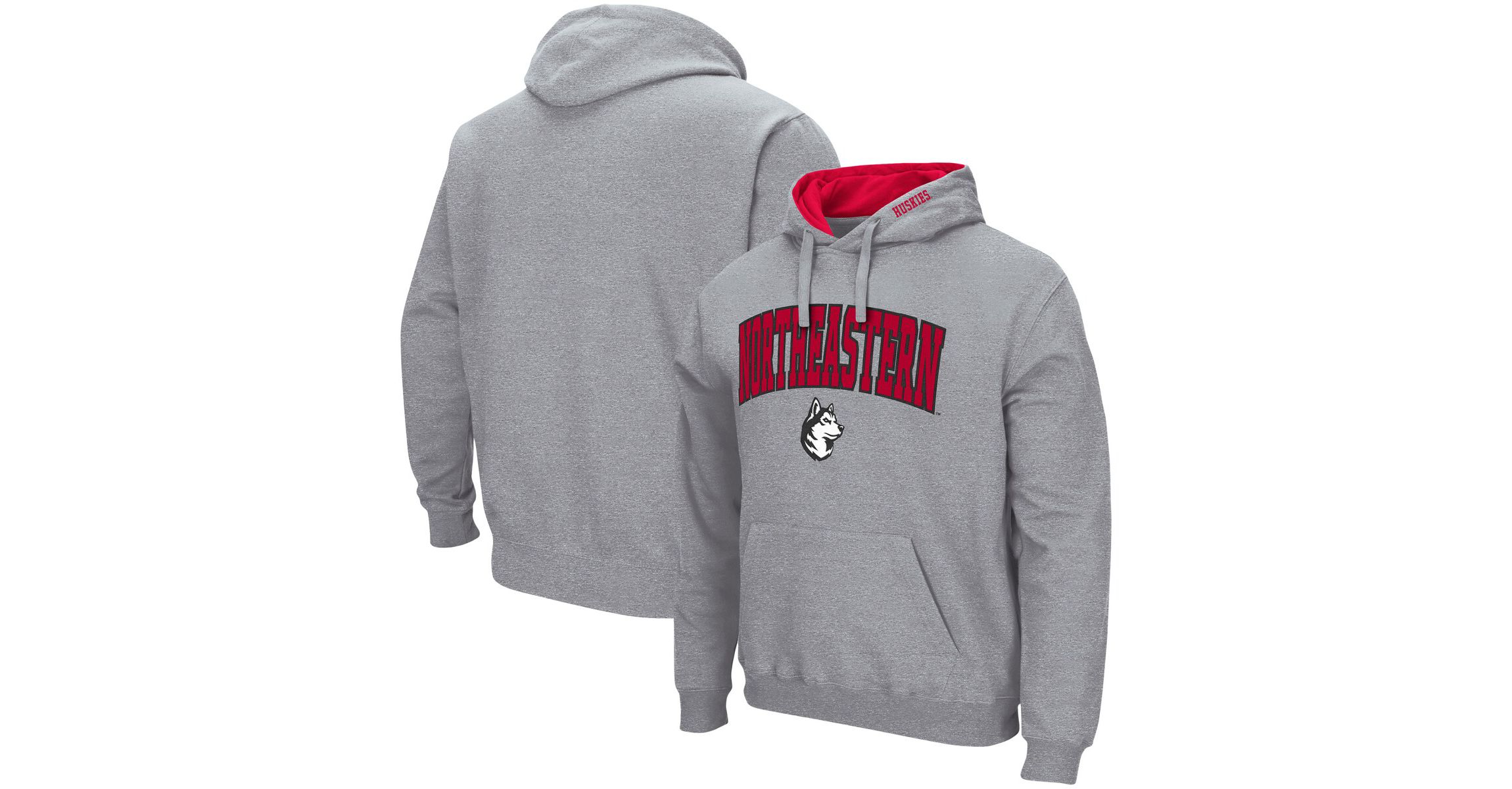 NCAA ed Northeastern Huskies Arch and Logo Pullover Hoodie