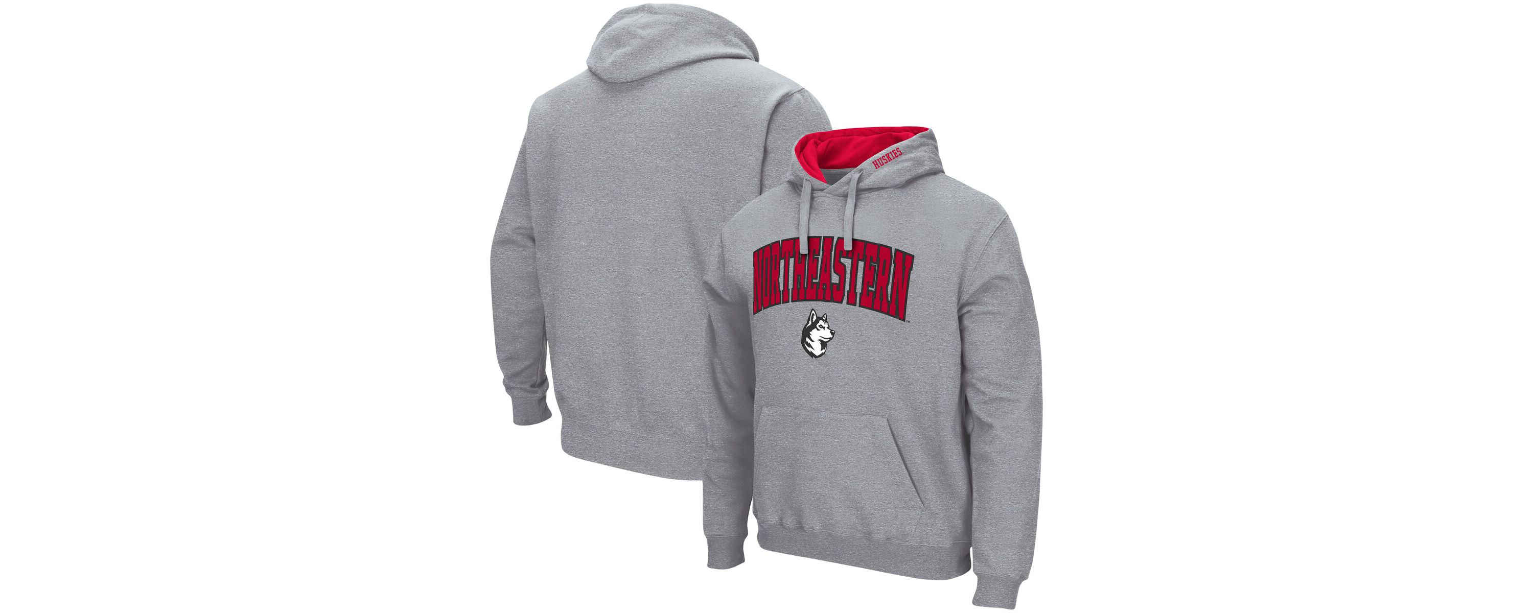 NCAA ed Northeastern Huskies Arch and Logo Pullover Hoodie