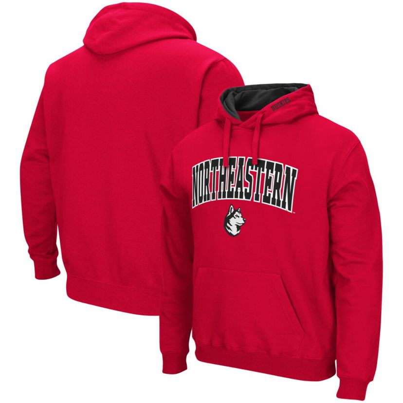 NCAA Northeastern Huskies Arch and Logo Pullover Hoodie