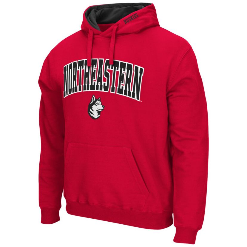 NCAA Northeastern Huskies Arch and Logo Pullover Hoodie