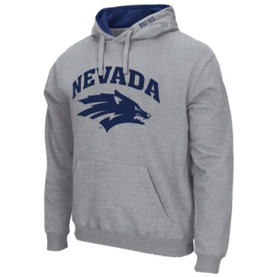 NCAA Heathered Nevada Wolf Pack Arch and Logo Pullover Hoodie