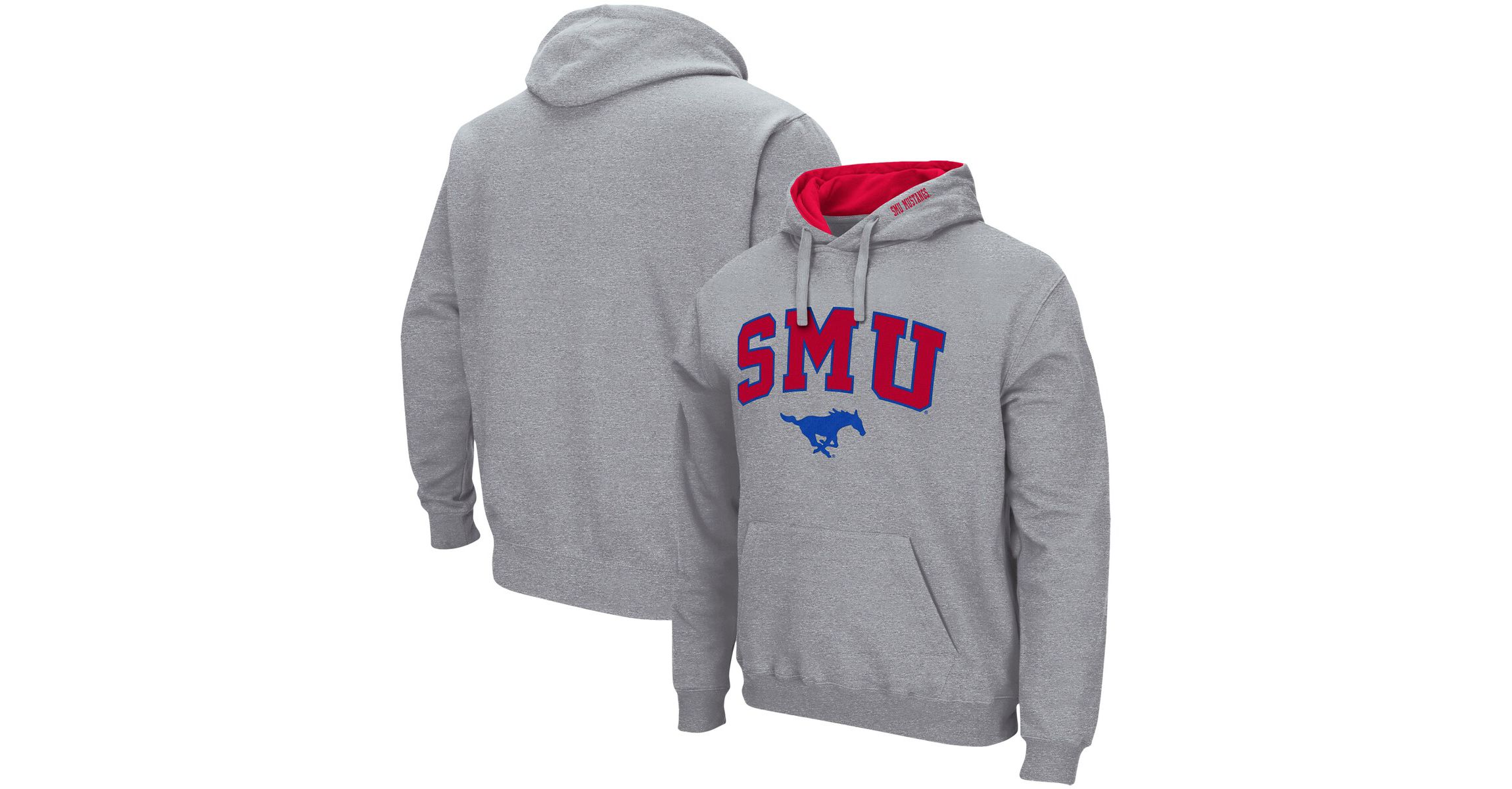 NCAA ed SMU Mustangs Arch and Logo Pullover Hoodie