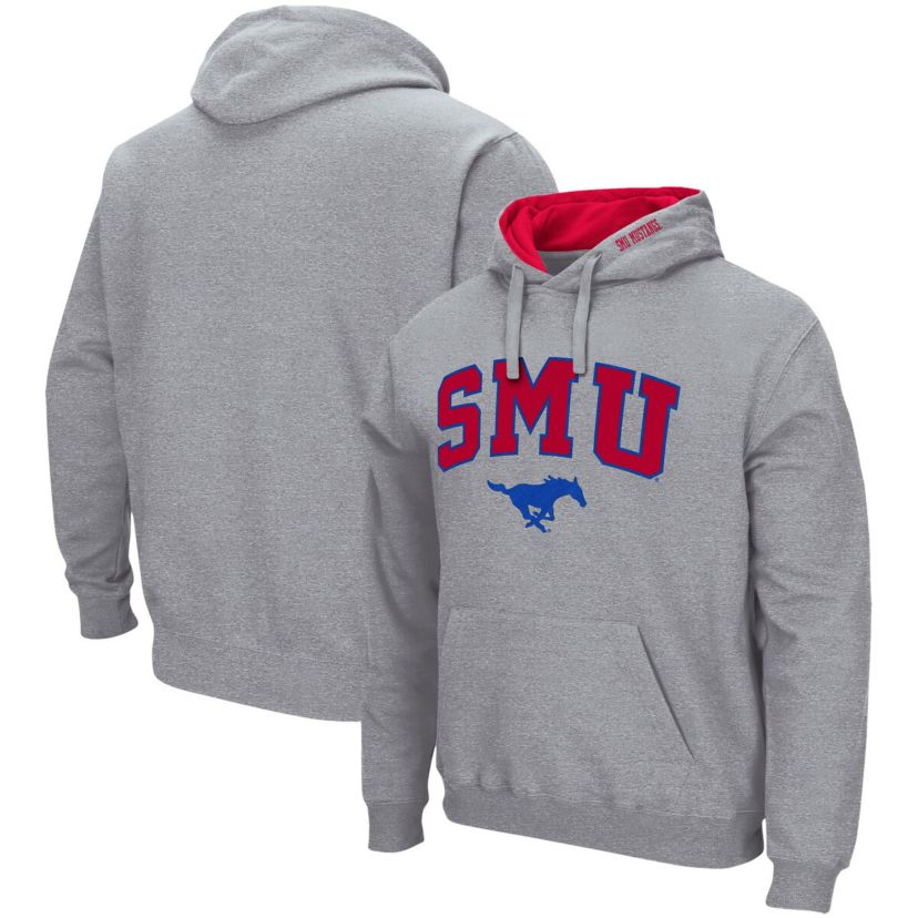 NCAA ed SMU Mustangs Arch and Logo Pullover Hoodie