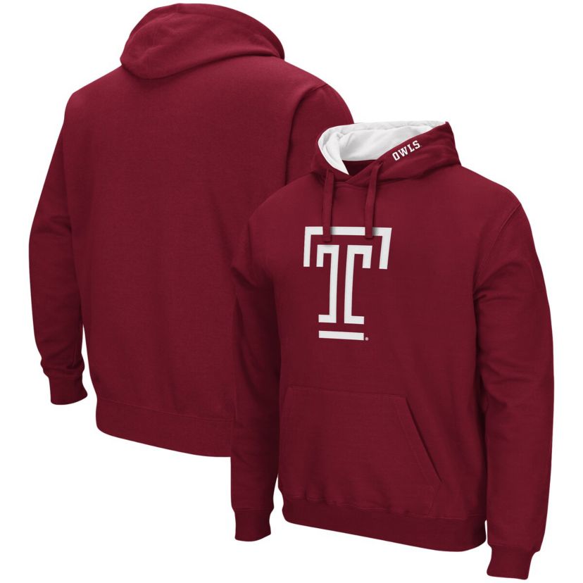 NCAA Cherry Temple Owls Arch and Logo Pullover Hoodie