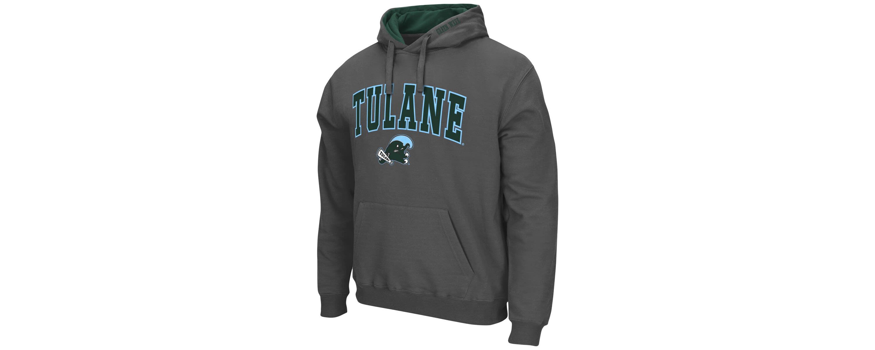 Tulane Green Wave NCAA Tulane Wave Arch and Logo Pullover Hoodie