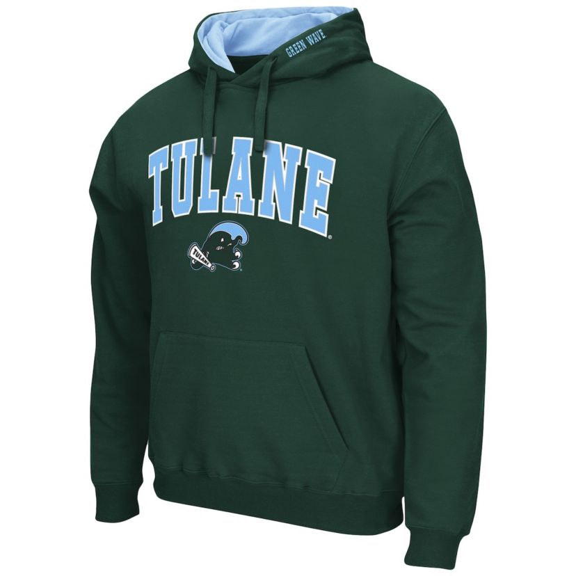 Tulane Green Wave NCAA Tulane Wave Arch and Logo Pullover Hoodie
