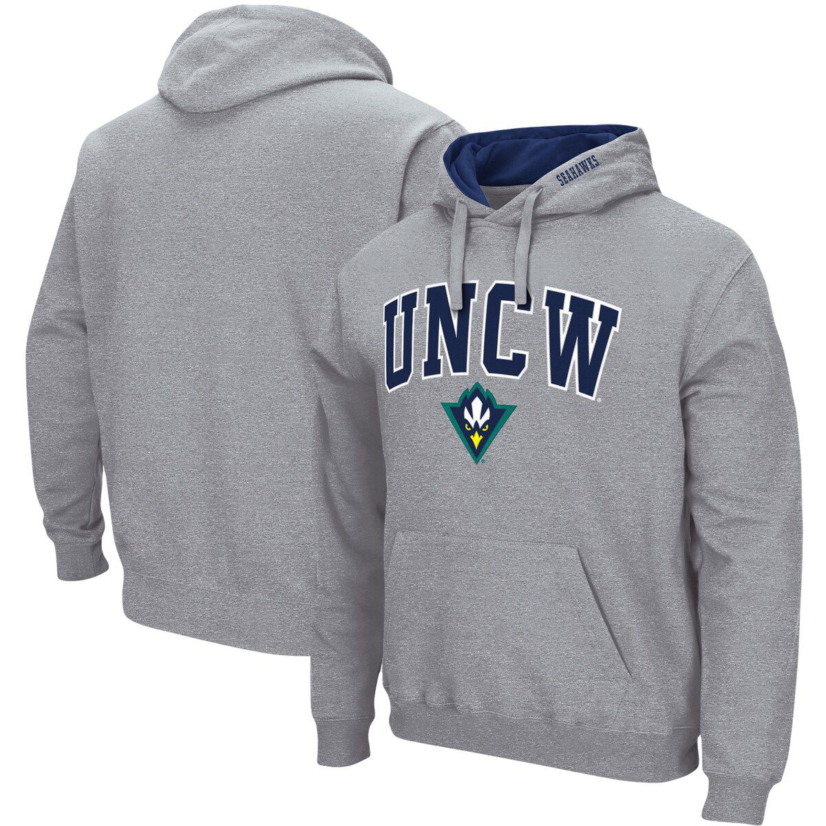 NCAA ed UNC Wilmington Seahawks Arch and Logo Pullover Hoodie