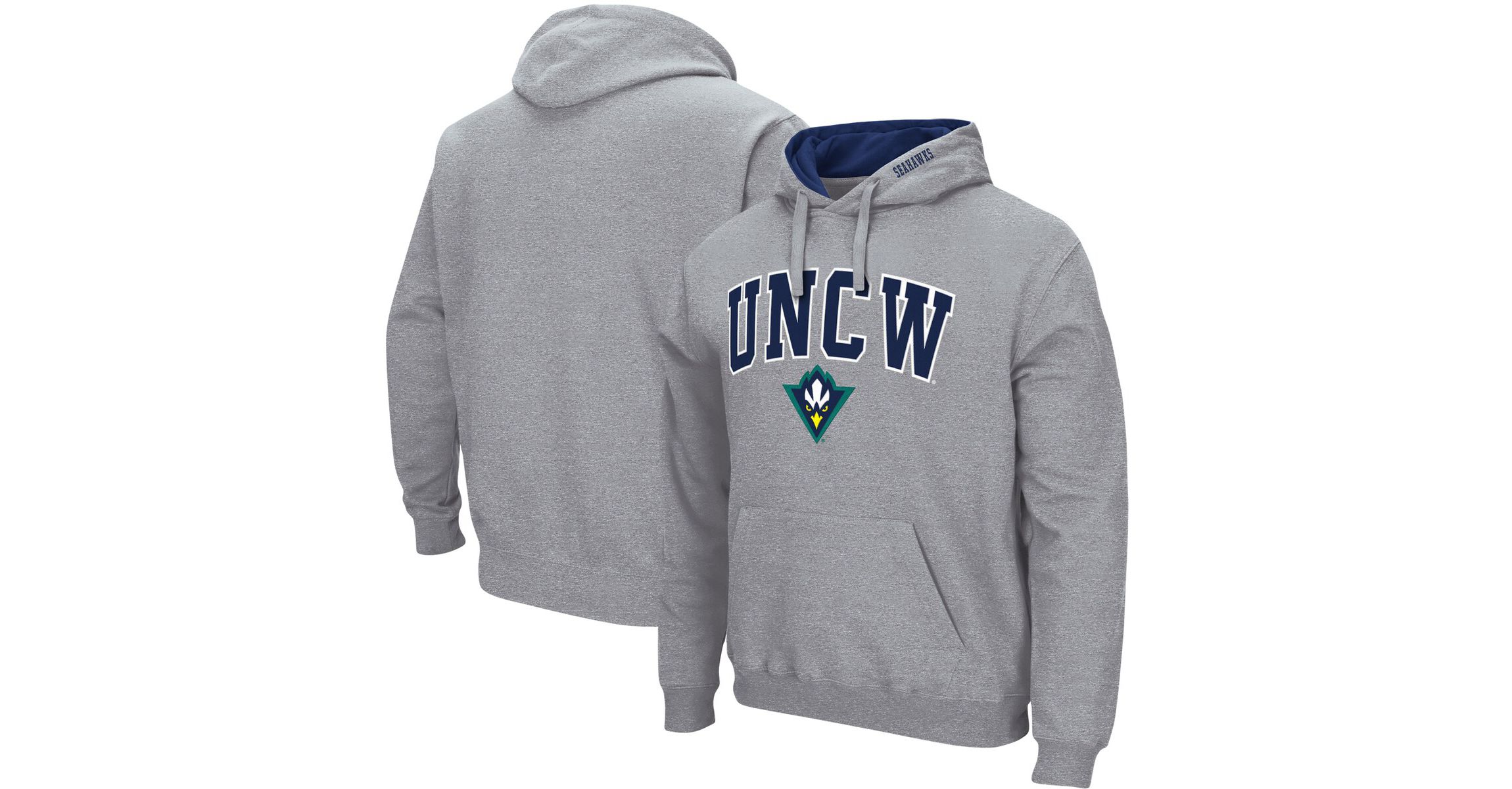 NCAA ed UNC Wilmington Seahawks Arch and Logo Pullover Hoodie