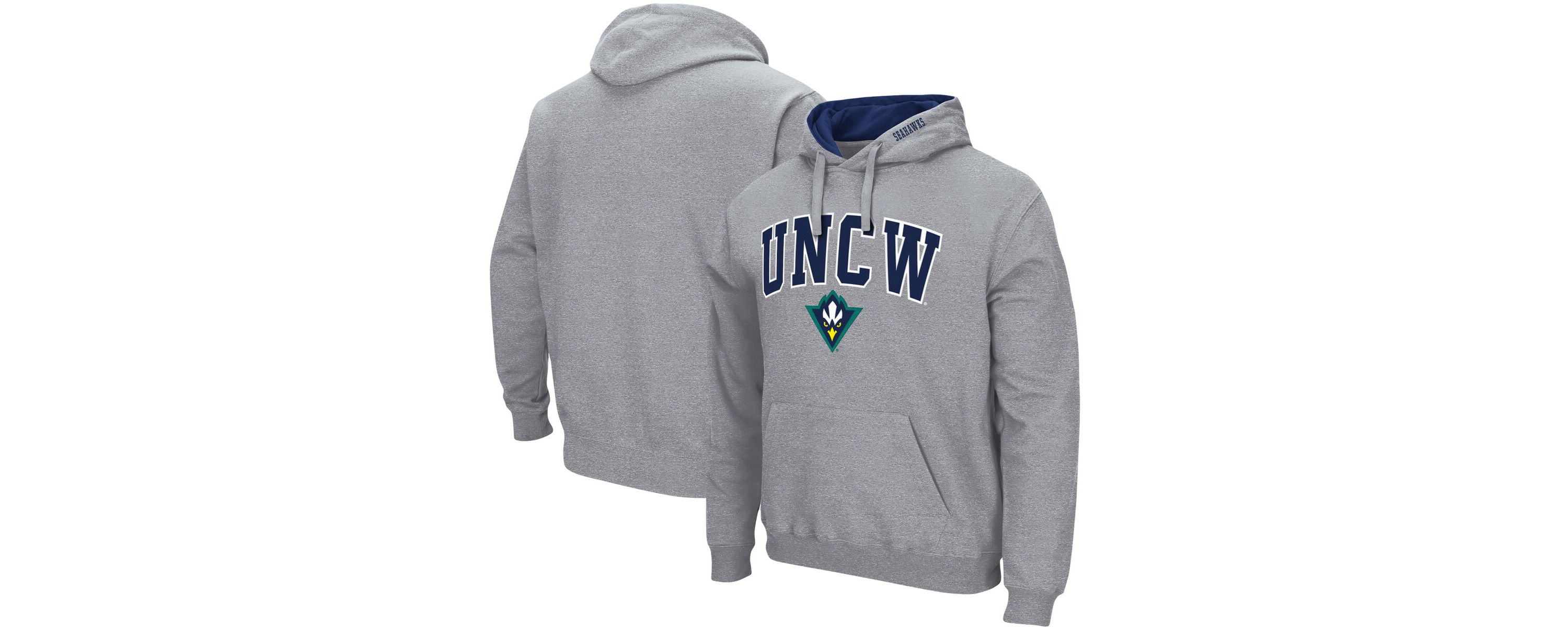 NCAA ed UNC Wilmington Seahawks Arch and Logo Pullover Hoodie