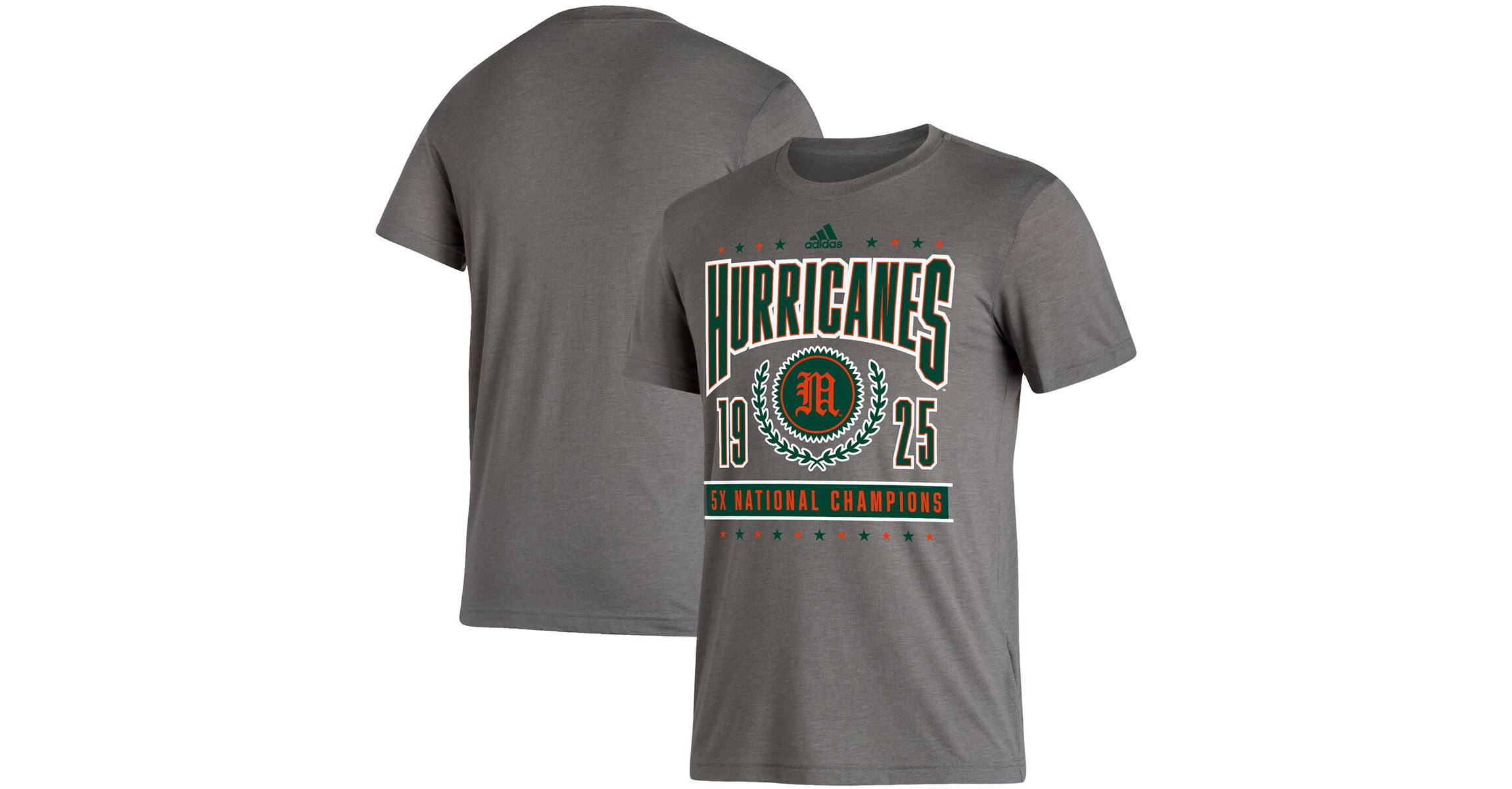 Miami (FL) Hurricanes NCAA ed Miami Hurricanes 5X National s Reminisce Tri-Blend T-Shirt