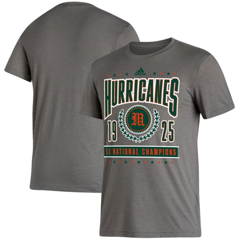Miami (FL) Hurricanes NCAA ed Miami Hurricanes 5X National s Reminisce Tri-Blend T-Shirt
