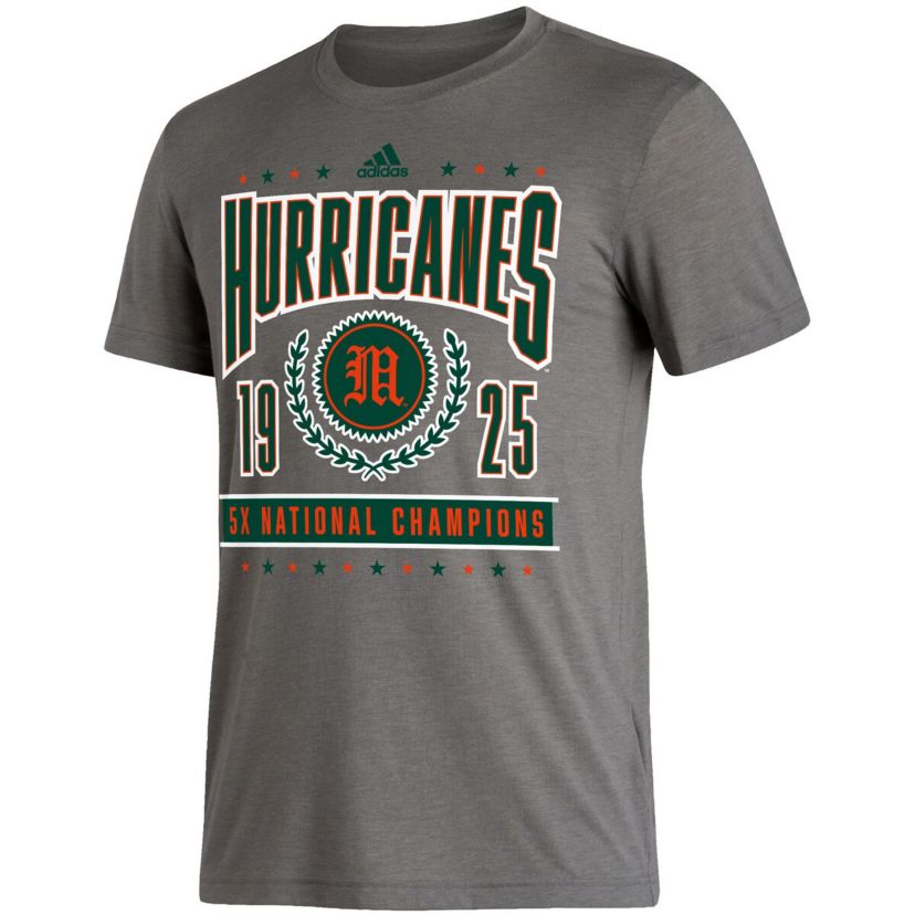Miami (FL) Hurricanes NCAA ed Miami Hurricanes 5X National s Reminisce Tri-Blend T-Shirt