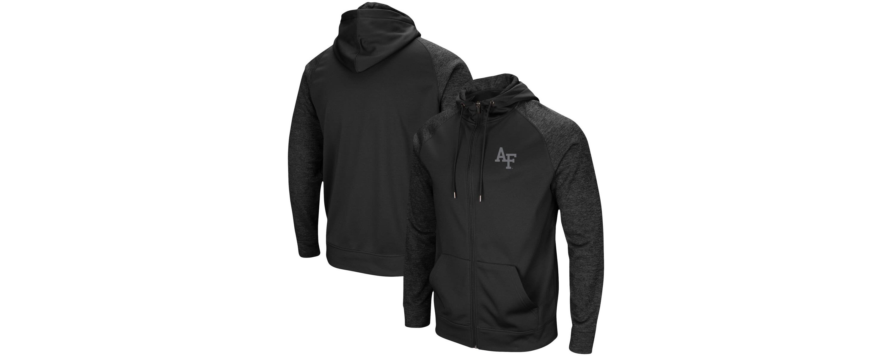 NCAA Air Force Falcons Blackout 3.0 Tonal Raglan Full-Zip Hoodie