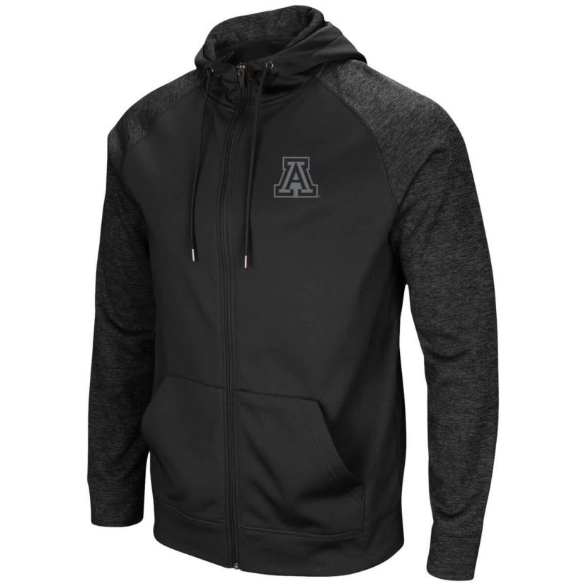 NCAA Arizona Wildcats Blackout 3.0 Tonal Raglan Full-Zip Hoodie