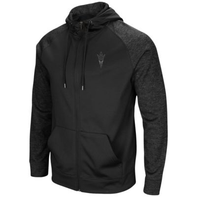 NCAA Arizona State Sun Devils Blackout 3.0 Tonal Raglan Full-Zip Hoodie